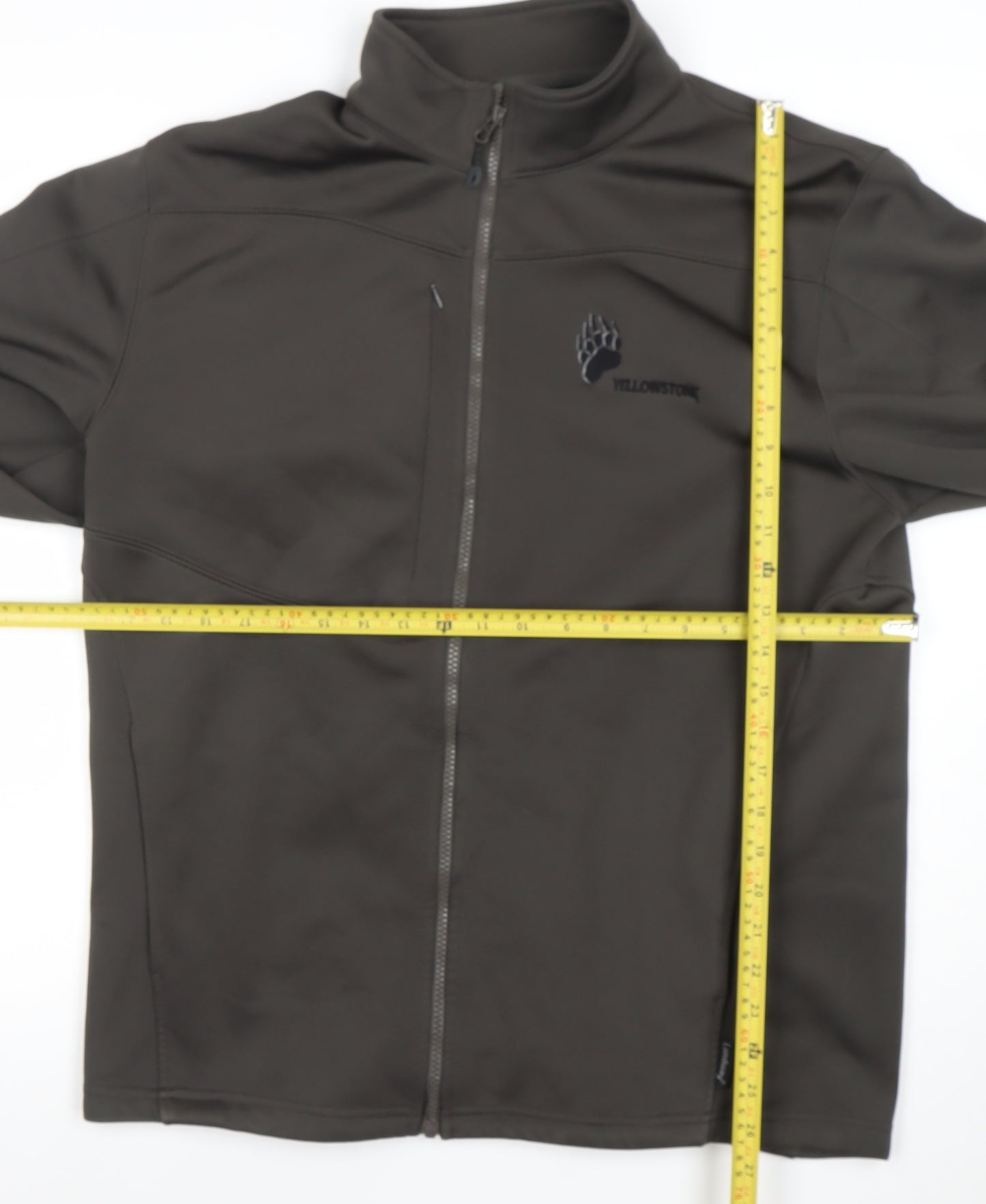 Landway Mens Brown Soft Shell Fleece Jacket L Full Zip Outdoor