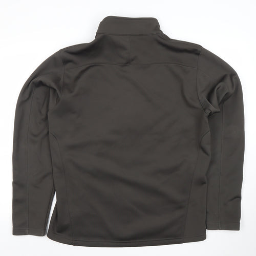 Landway Mens Brown Soft Shell Fleece Jacket L Full Zip Outdoor