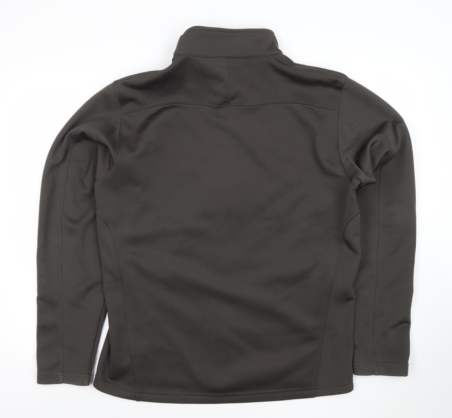 Landway Mens Brown Soft Shell Fleece Jacket L Full Zip Outdoor