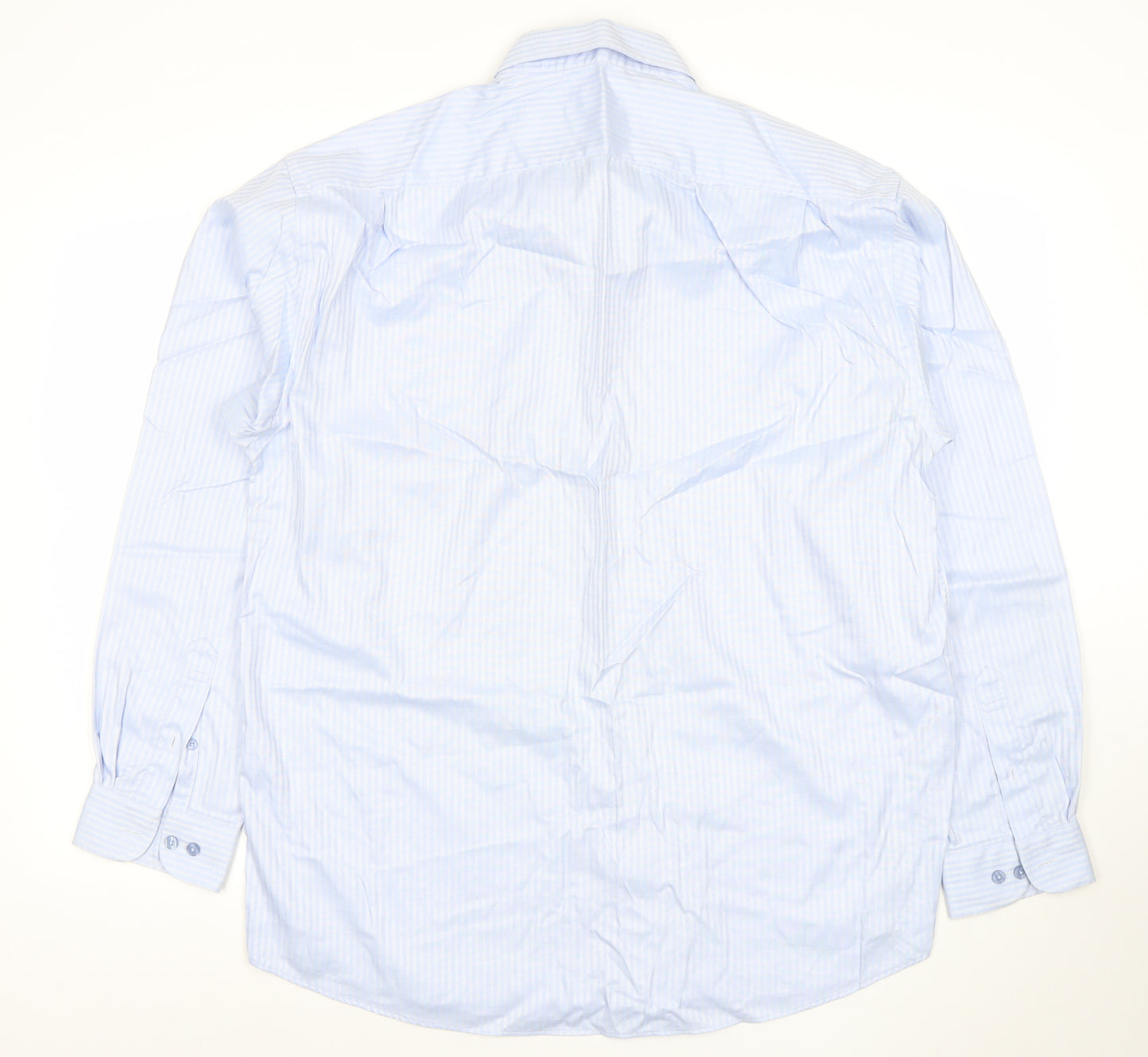 Carven Men’s Blue Striped Button-Down 2XL Cotton Formal Shirt