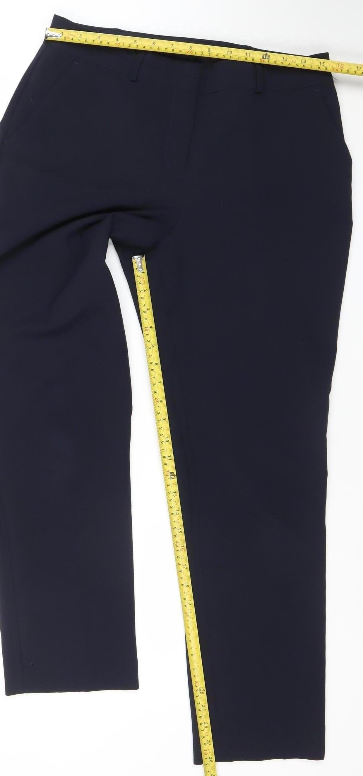 Dunnes Women’s Blue Polyester Straight Leg Trousers Size 12
