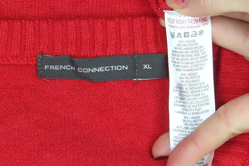 French Connection Women's Red XL Crew Neck Pullover Jumper