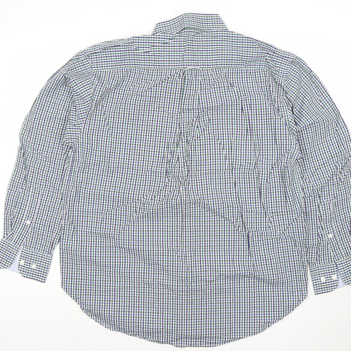 The Oxford Shirt Co. Men's Blue Check 16.5 Button-Down Cotton Shirt