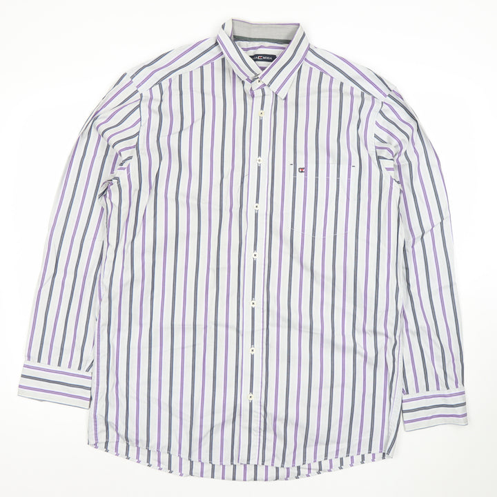 Casa Moda Men's Multicoloured Striped Long Sleeve Cotton Button-Up Shirt L