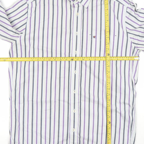 Casa Moda Men's Multicoloured Striped Long Sleeve Cotton Button-Up Shirt L
