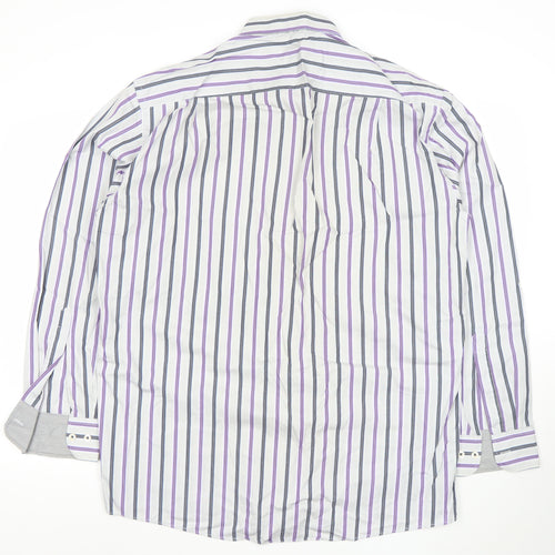 Casa Moda Men's Multicoloured Striped Long Sleeve Cotton Button-Up Shirt L