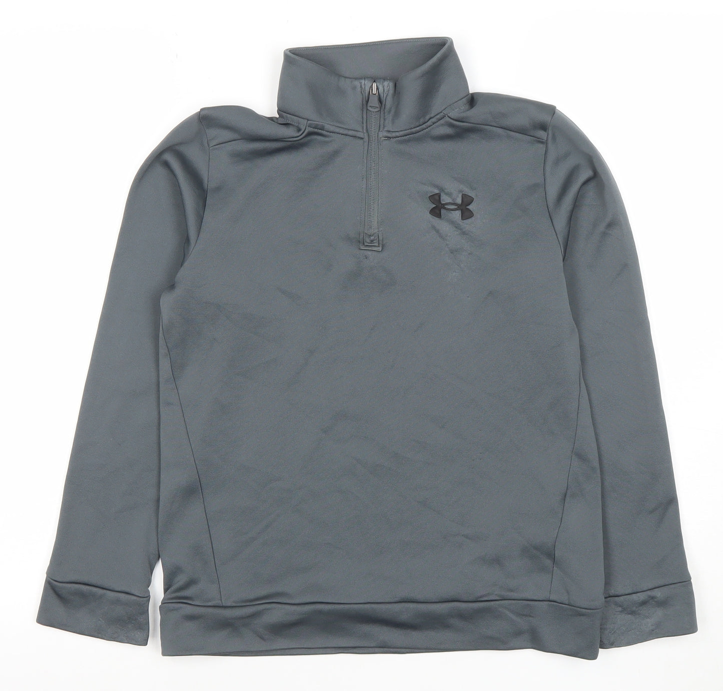 Under Armour Boys Grey 1/2 Zip Hoodie Medium Loose Fit Polyester