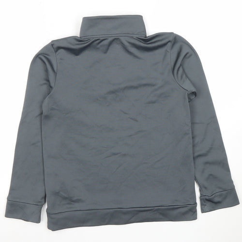 Under Armour Boys Grey 1/2 Zip Hoodie Medium Loose Fit Polyester