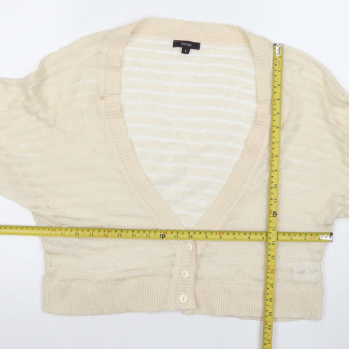 Therapy Women's Ivory Open Knit V-Neck Button Cardigan Size 8