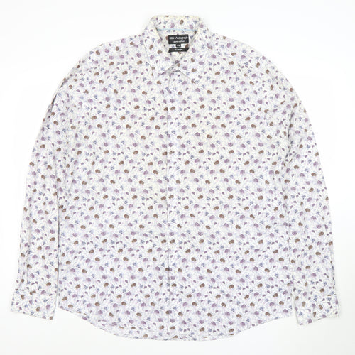 Marks and Spencer Autograph Men's Multicoloured Floral Cotton Long Sleeve Shirt 17.5