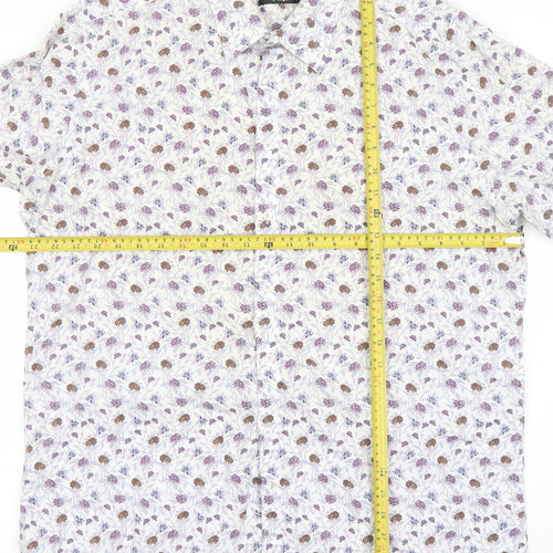 Marks and Spencer Autograph Men's Multicoloured Floral Cotton Long Sleeve Shirt 17.5