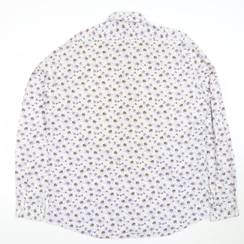 Marks and Spencer Autograph Men's Multicoloured Floral Cotton Long Sleeve Shirt 17.5