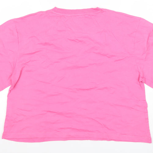 Diesel Women’s Pink Leisure Club Cotton Relaxed Fit T-Shirt L