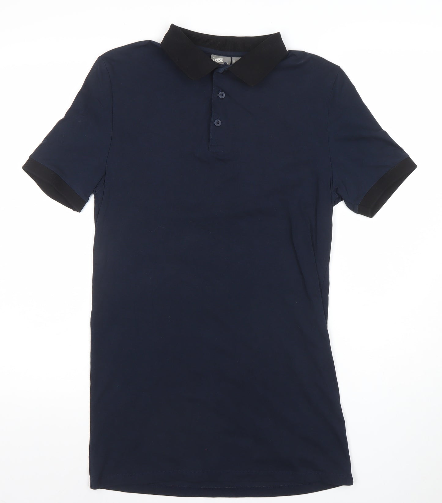 ASOS Men’s Blue Slim Fit Polo Shirt Size M Short Sleeve Cotton