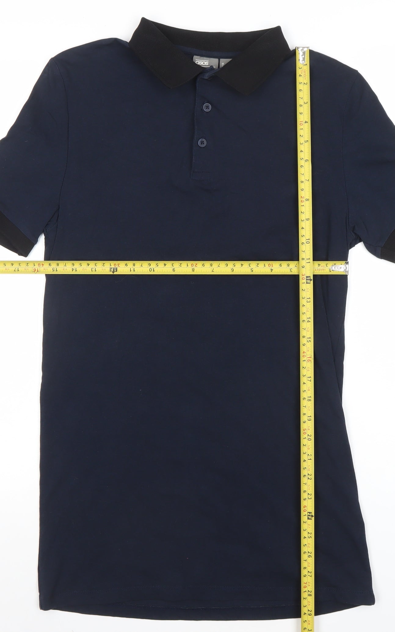 ASOS Men’s Blue Slim Fit Polo Shirt Size M Short Sleeve Cotton