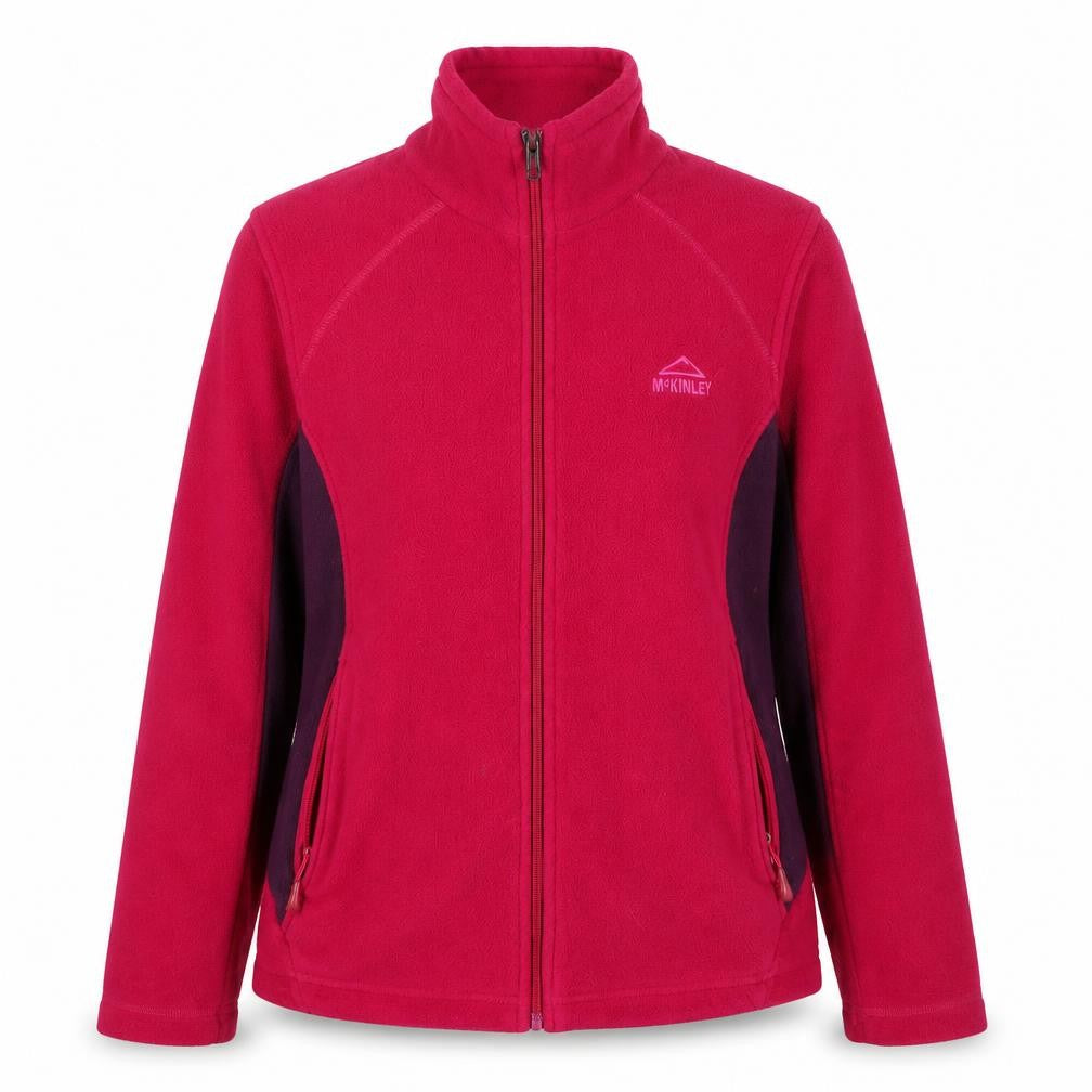 Front view of McKINLEY Women's Pink Fleece Full Zip Jacket, size 14
