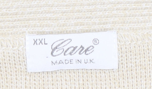 Care Womens Beige 2XL Knit Cardigan Lightweight V-Neck Jumper