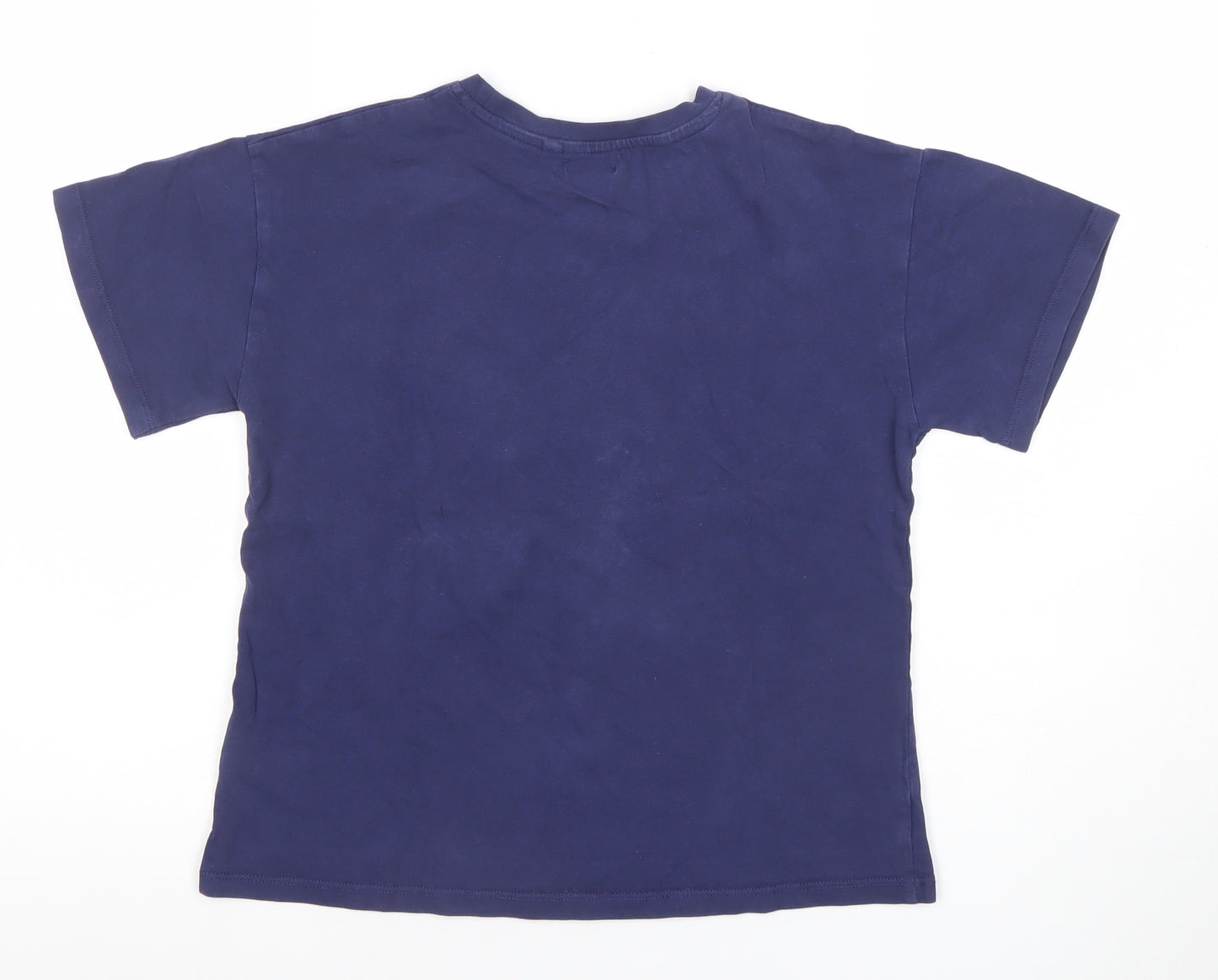 Next Girls Blue Sequin Star T-Shirt 10 Years Cotton Short Sleeve