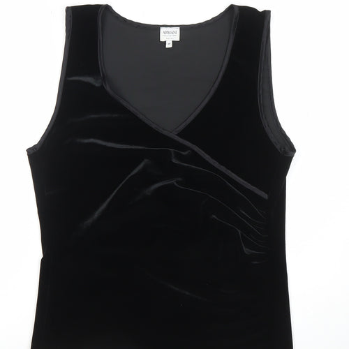 Armani Collezioni Women's Black Velvet Wrap Tank Top Size 16