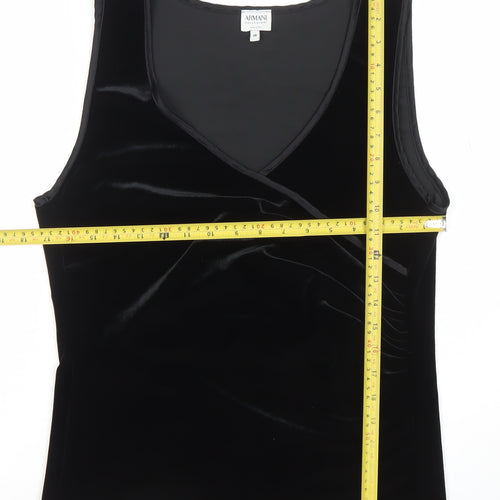 Armani Collezioni Women's Black Velvet Wrap Tank Top Size 16