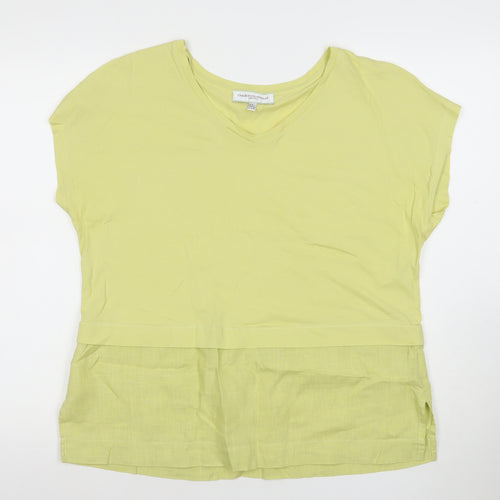 Carolyn Donnelly The Edit Women's Green Linen Blend Tunic Blouse Size M