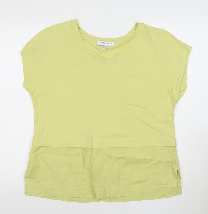 Carolyn Donnelly The Edit Women's Green Linen Blend Tunic Blouse Size M