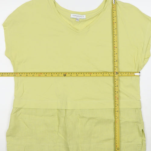 Carolyn Donnelly The Edit Women's Green Linen Blend Tunic Blouse Size M