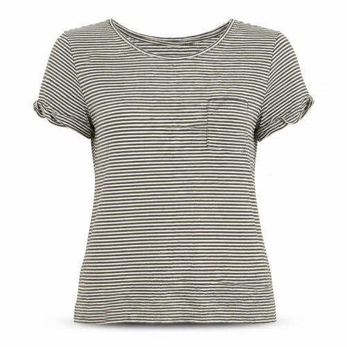 Nine by Savannah Miller Women’s Green Striped Cotton T-Shirt Size 6