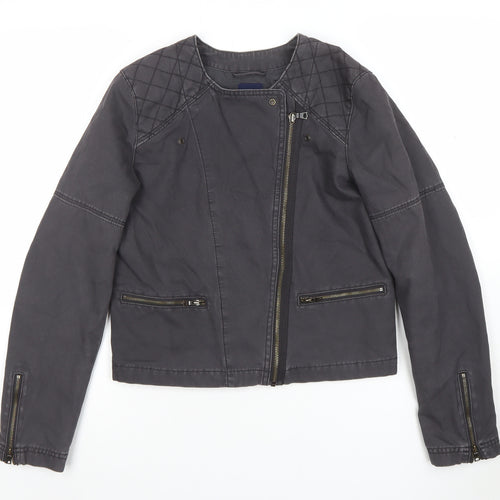 GAP Women’s Black Cotton Blend Quilted Biker Jacket Size 8