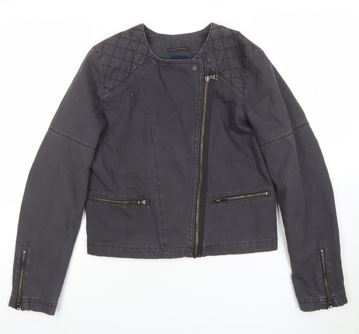 GAP Women’s Black Cotton Blend Quilted Biker Jacket Size 8