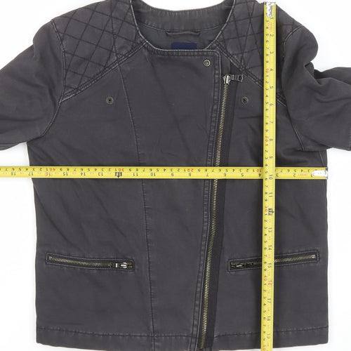GAP Women’s Black Cotton Blend Quilted Biker Jacket Size 8