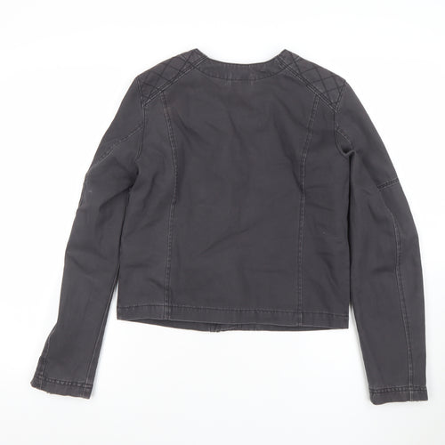 GAP Women’s Black Cotton Blend Quilted Biker Jacket Size 8