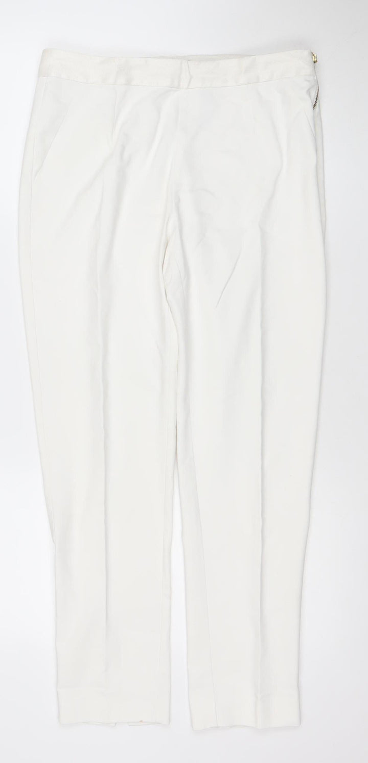 Coast Women’s Ivory Slim Trousers UK 12 Cotton Blend