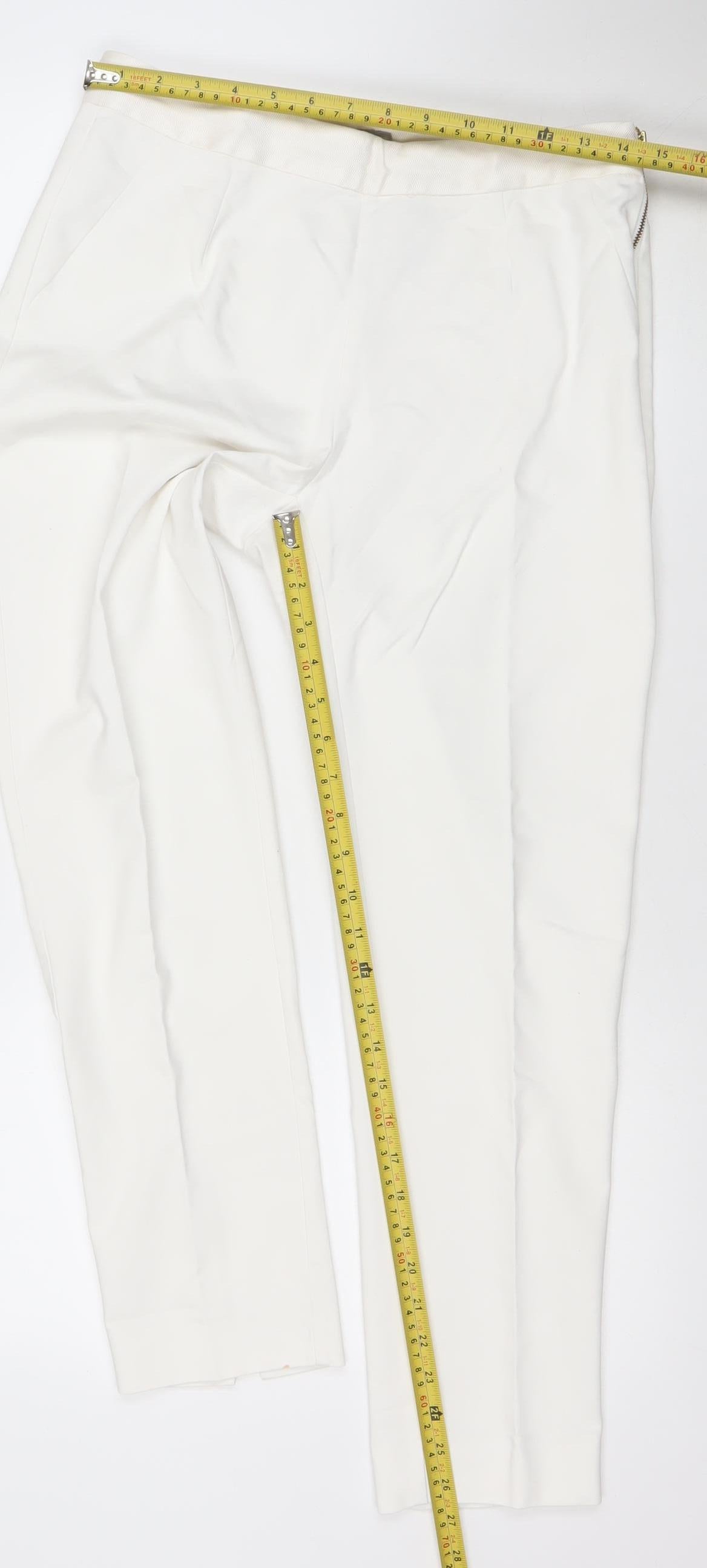 Coast Women’s Ivory Slim Trousers UK 12 Cotton Blend