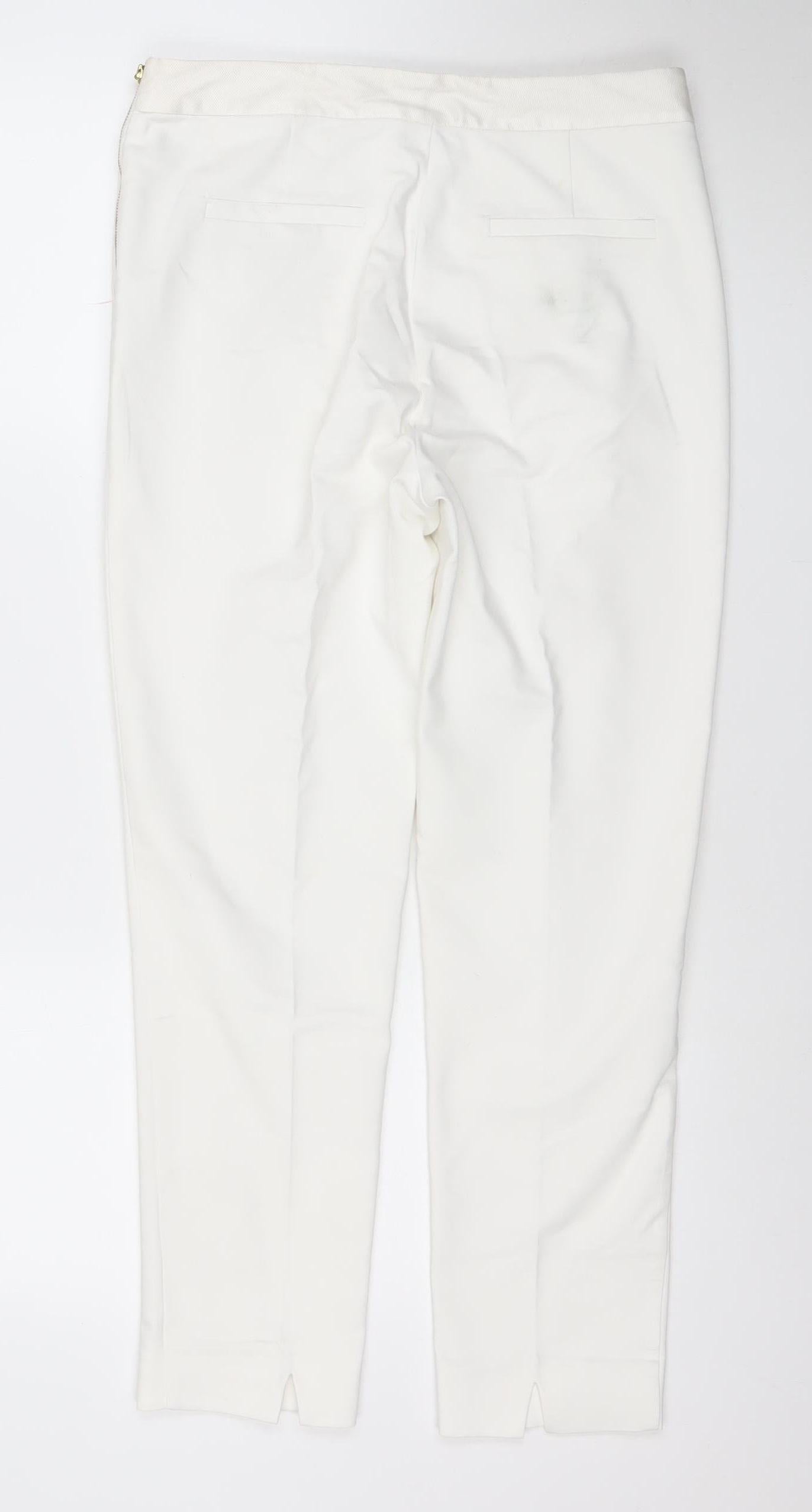 Coast Women’s Ivory Slim Trousers UK 12 Cotton Blend