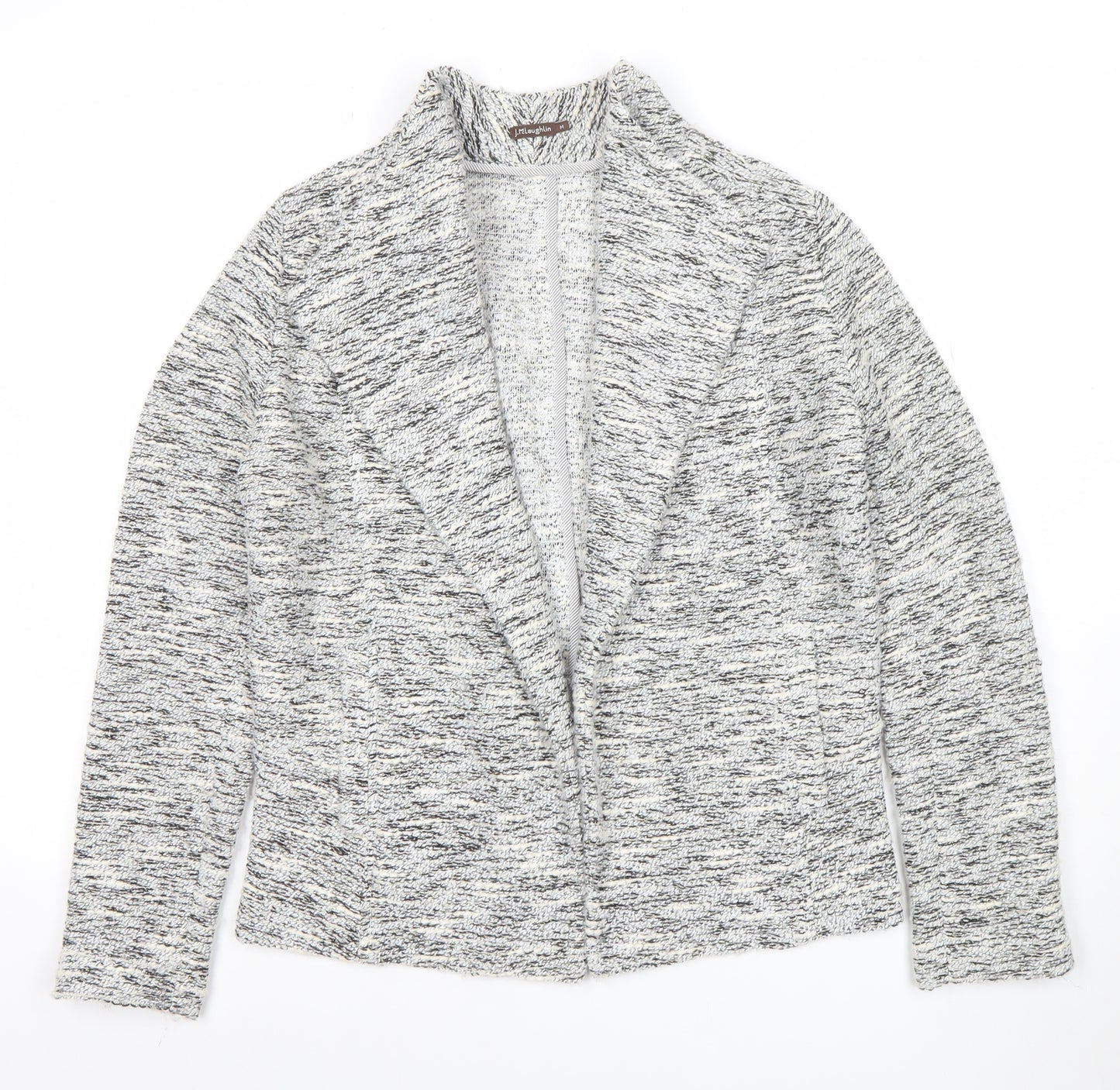 J.McLaughlin Women's Grey Knit Open Cardigan Size M Polyester Blend