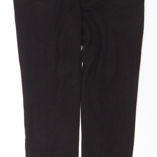 Marc Cain Womens Black Wool Straight Leg Studded Waist Trousers Size 12