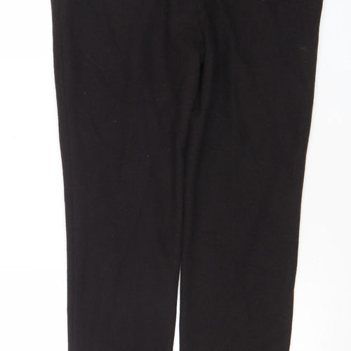 Marc Cain Womens Black Wool Straight Leg Studded Waist Trousers Size 12