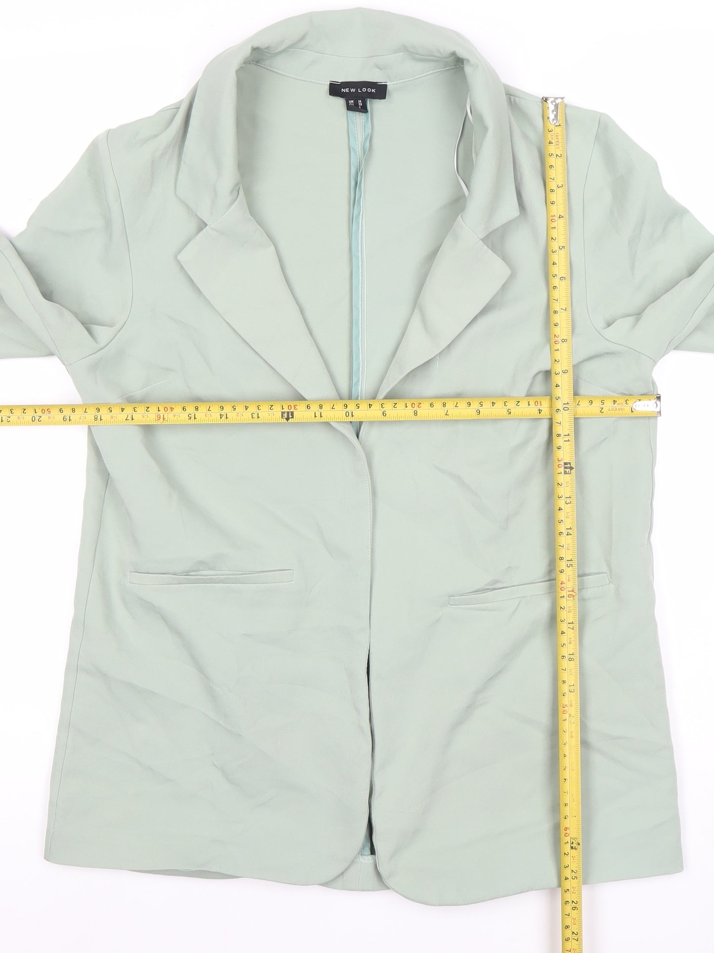New Look Women’s Green Size 10 Single-Breasted Blazer Jacket