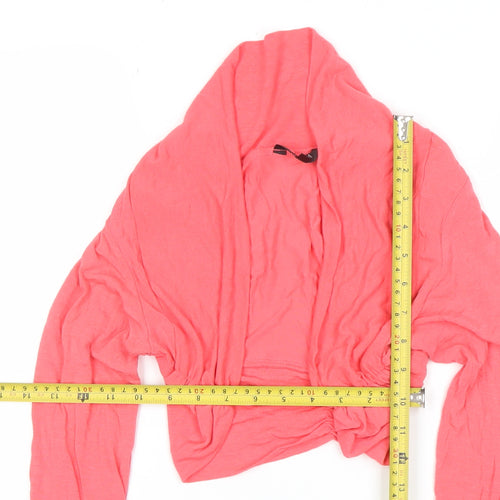 Savida Women’s Pink Cropped Long Sleeve Ruched Viscose Top Size 14