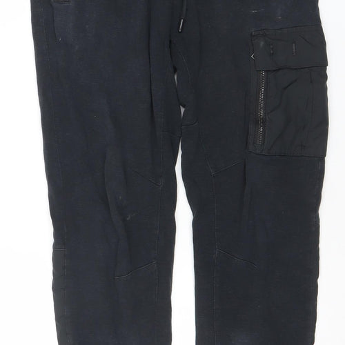 Nike Men's Black Jogger Trousers Small Woven Cotton Blend Activewear