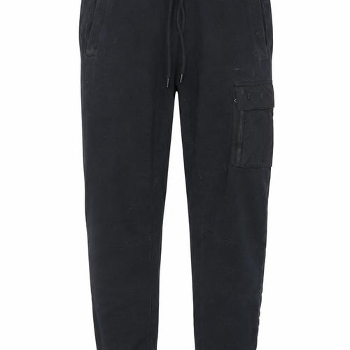 Nike Men's Black Jogger Trousers Small Woven Cotton Blend Activewear