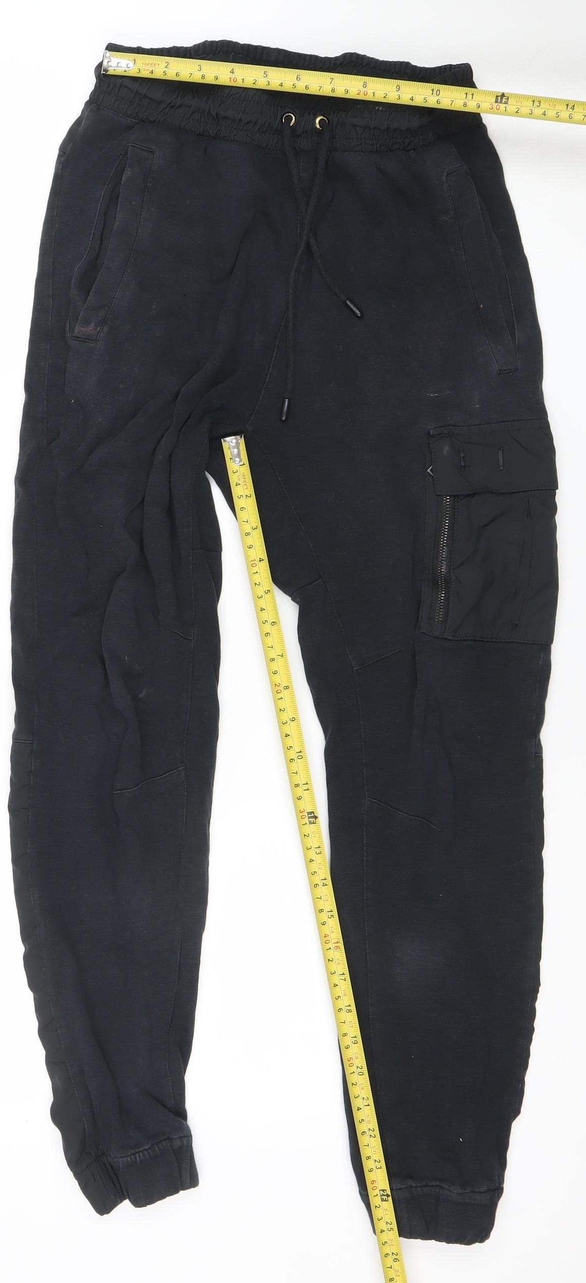 Nike Men's Black Jogger Trousers Small Woven Cotton Blend Activewear