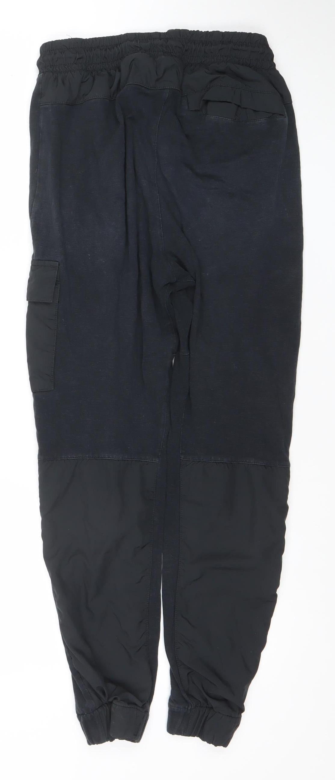 Nike Men's Black Jogger Trousers Small Woven Cotton Blend Activewear