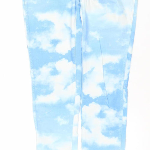 Wrangler Women Blue Cloud Print Skinny Jeans Size 10 W27 L30