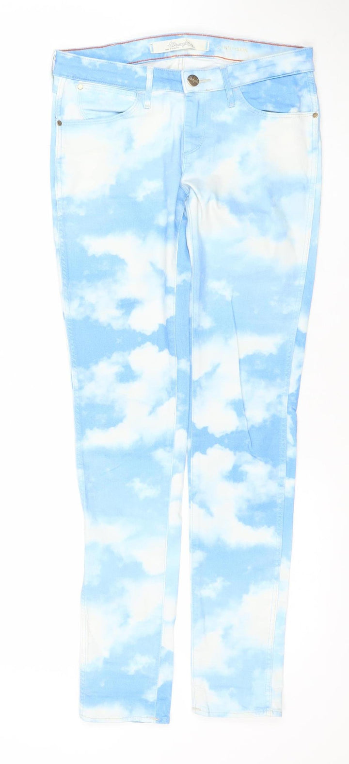 Wrangler Women Blue Cloud Print Skinny Jeans Size 10 W27 L30