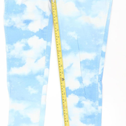 Wrangler Women Blue Cloud Print Skinny Jeans Size 10 W27 L30