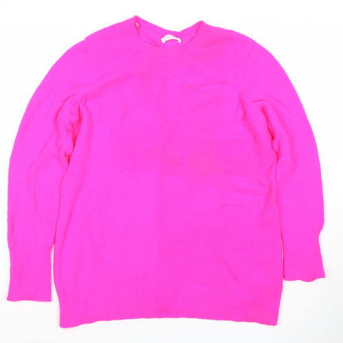 Savida Women’s Pink Button Detail Crew Neck Jumper Size 14