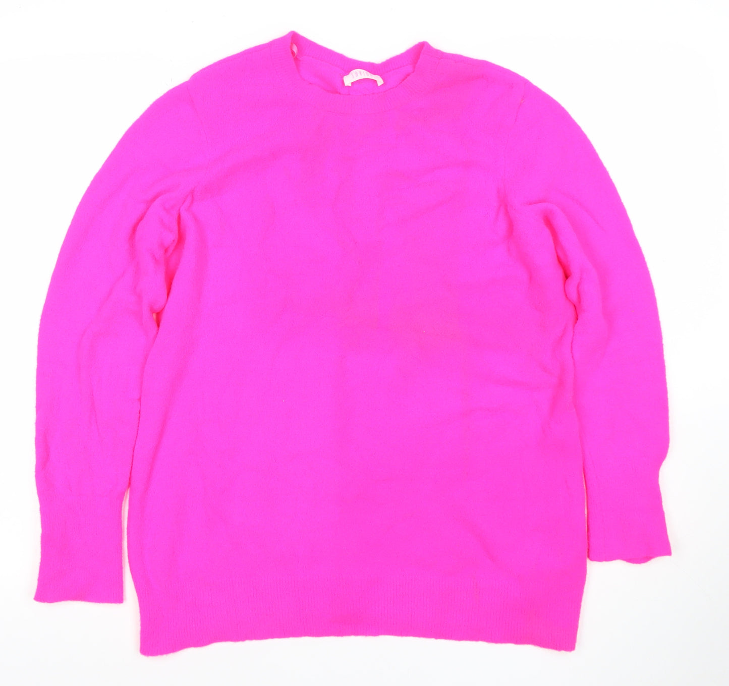Savida Women’s Pink Button Detail Crew Neck Jumper Size 14