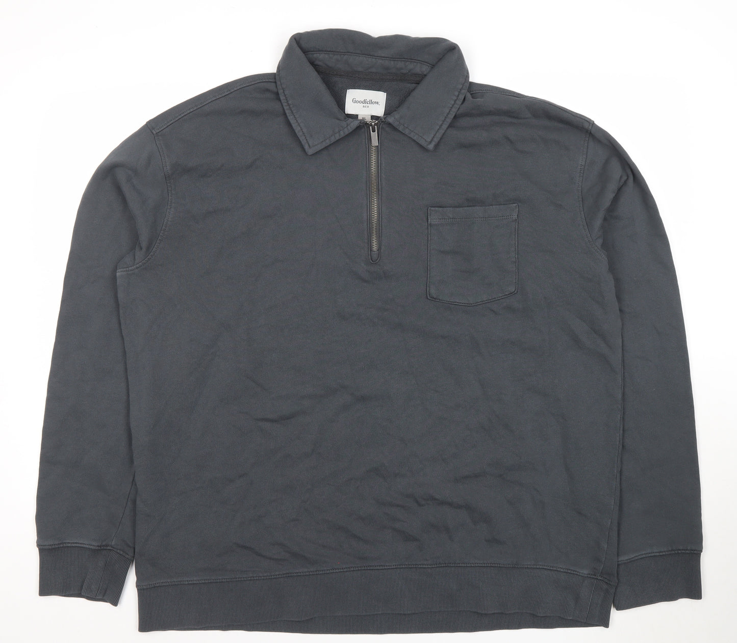 Goodfellow & Co Men’s Grey Cotton 1/2 Zip Collared Sweatshirt XL